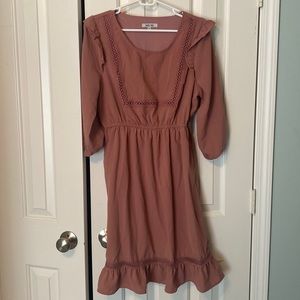 Dark pink long sleeve dress
